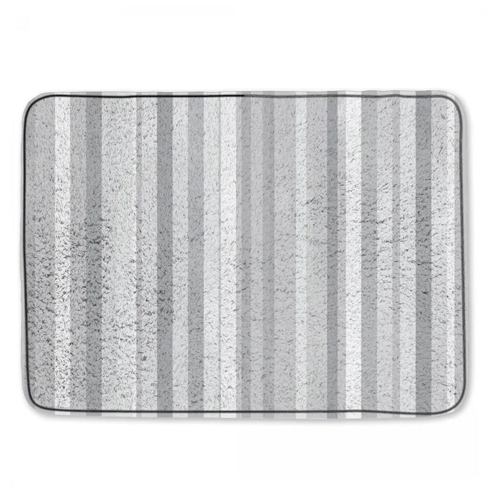 Gray Vertical Stripes Bath Mat